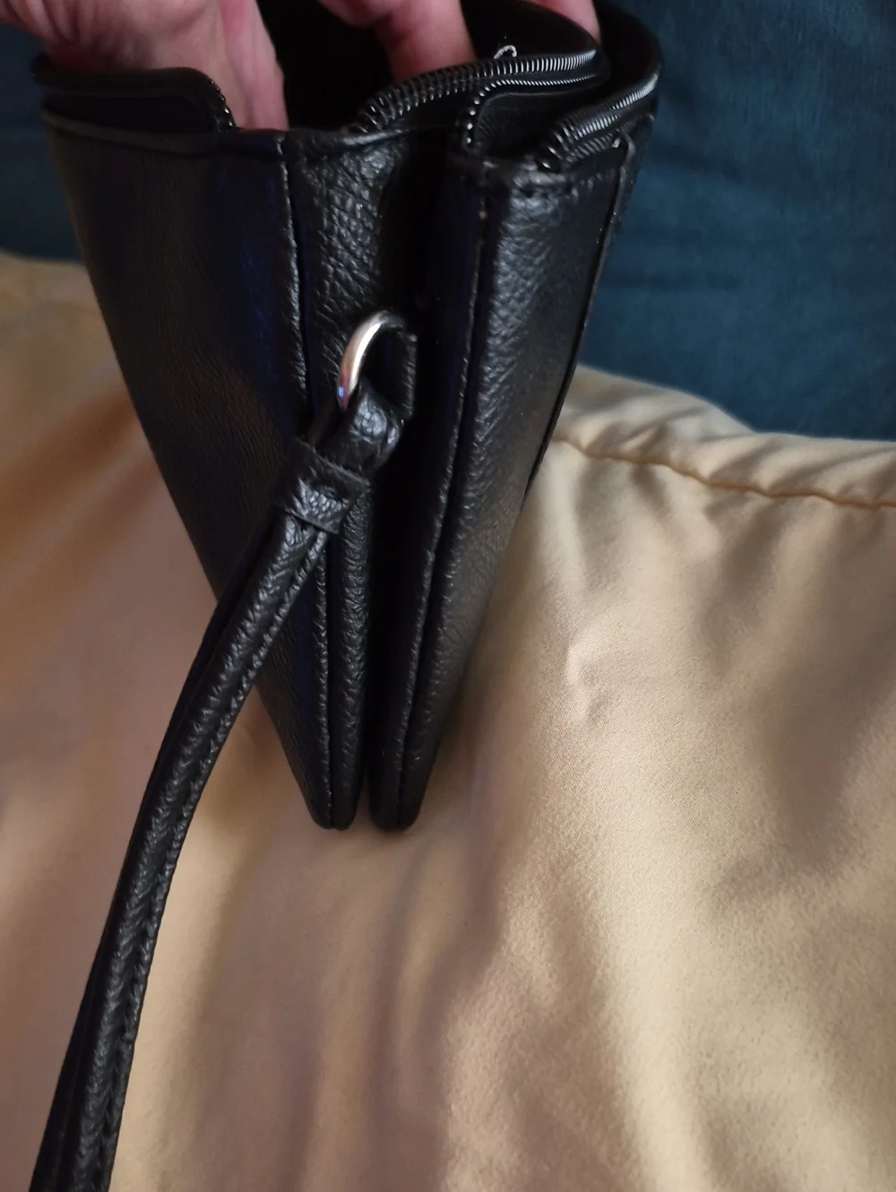 Nine West Black Faux Leather Wristlet Clutch Bag